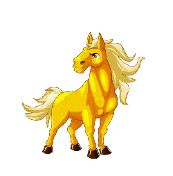 Golden Horse - gold - No Background PNG