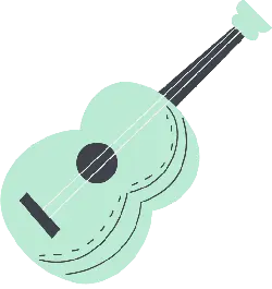Green Guitar - simple - High Resolution PNG