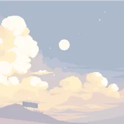 Pixel Art Landscape - moon - Free PNG