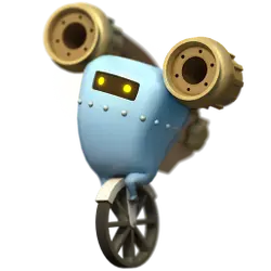 Blue Flying Robot - flying device - Transparent Layer PNG