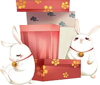 Rabbit and Gift Box - holiday - Lossless PNG