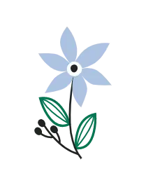 Blue Flower - simple design - plant - Transparent Layer PNG