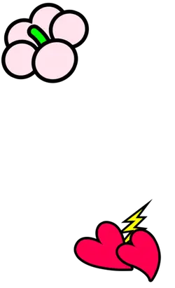 Pink Flower and Red Heart - pink - Transparent Layer PNG