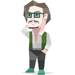 Cartoon Character with Glasses - PNG - character