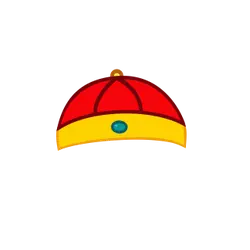 Traditional Chinese Hat - red - PNG