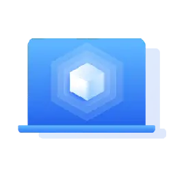 Blue Cube Laptop - technology - No Background PNG