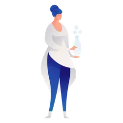 Blue-haired Woman - minimalism - Transparent Layer PNG
