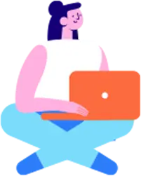 Sitting Girl - cartoon - High Resolution PNG