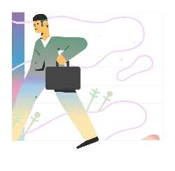 Man with Briefcase - simple - High Resolution PNG