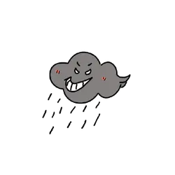 Angry Cloud - rain - Lossless PNG