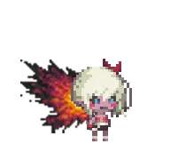 Pixel Art Anime Character - fire - High Resolution PNG