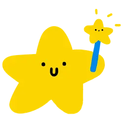 Smiling Star - wand - Transparent Background PNG
