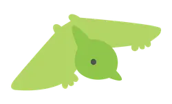 Green Flying Bird - simple - High Resolution PNG