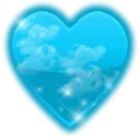 Blue Heart with Clouds Pattern - heart shape - PNG Images