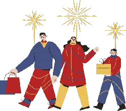 Holiday Shopping Trio - holiday - High Resolution PNG