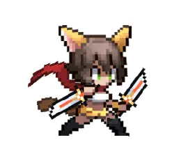 Pixel Cat Warrior - cat - High Resolution PNG