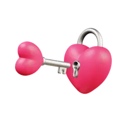 Heart Lock and Key - Designer Recommended PNG