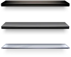 Black Metal Shelf - simple - PNG