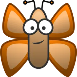 Cartoon Butterfly - orange - No Background PNG