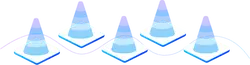 Blue Cones - futurism - High Resolution PNG