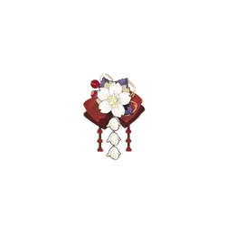 Red Bow with White Flowers - gift - Transparent Background PNG
