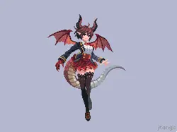 Dragon Girl Warrior - pixel art - Free Download PNG