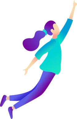 Purple Hair Girl - jumping - Free Download PNG