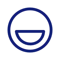 Blue Smiley Face Emoji - simple design - Transparent Layer PNG