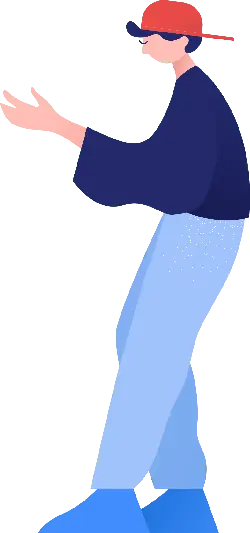 Blue-Clothed Person - illustration - High Resolution PNG