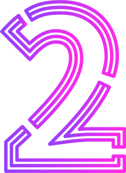 Number 2 - gradient - lines - Transparent Layer PNG