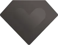 Heart Diamond - gray - No Background PNG