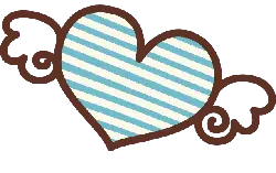 Heart with Wings Pattern - stripes - Transparent Background PNG
