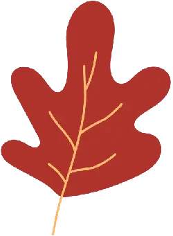 Oak Leaf - leaf - red - Transparent Background PNG