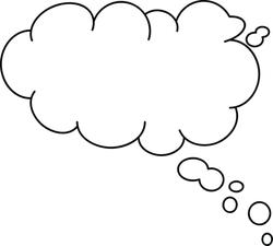 Thinking Bubble - line art - comic - No Background PNG