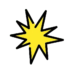 Yellow Star Shape - logo - Transparent Background PNG