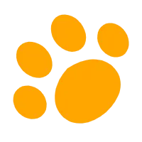 Cat Paw Print - black background - High Resolution PNG