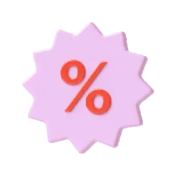 Pink Starburst Percentage Sign - percentage - PNG Images