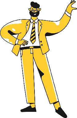 Yellow Suit Man - smile - PNG