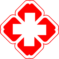 Red Cross Flower - symbol - No Watermark PNG