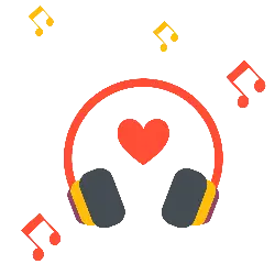 Headphones with Heart - music - PNG
