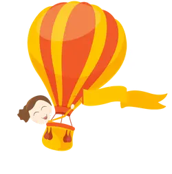 Girl on a Hot Air Balloon - happiness - PNG Images