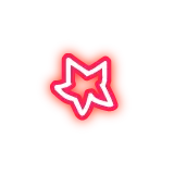 Star - neon light - red - Lossless PNG