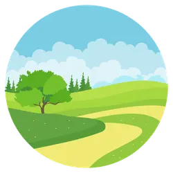 Green Landscape Painting - trees - Transparent Layer PNG