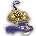 Gold Fishbone Helmet - helmet - PNG