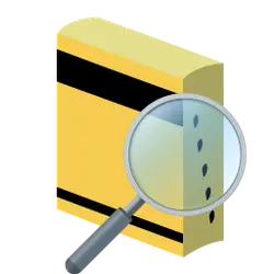 Yellow Book - magnifying glass - High Resolution PNG