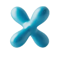 Blue X-Shaped Toy - plastic - No Background PNG