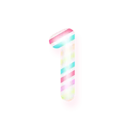 Candy Cane Number 1 - holiday - Free Download PNG