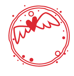 Heart and Wings Pattern - red - No Background PNG