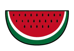 Watermelon Slice - black - Free PNG