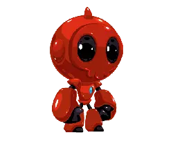 Red Robot - cartoon - No Background PNG